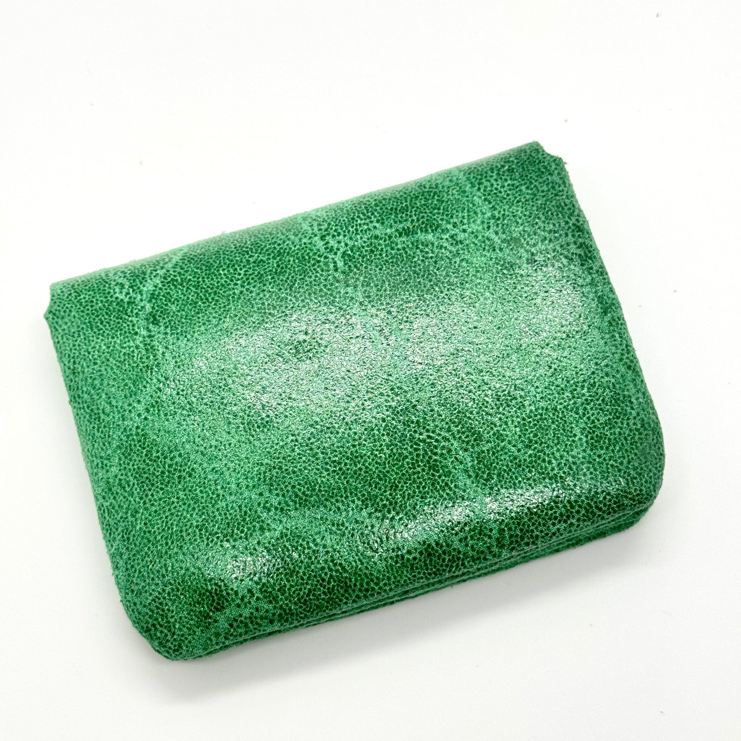 Porte-monnaie en cuir véritable lisse vert