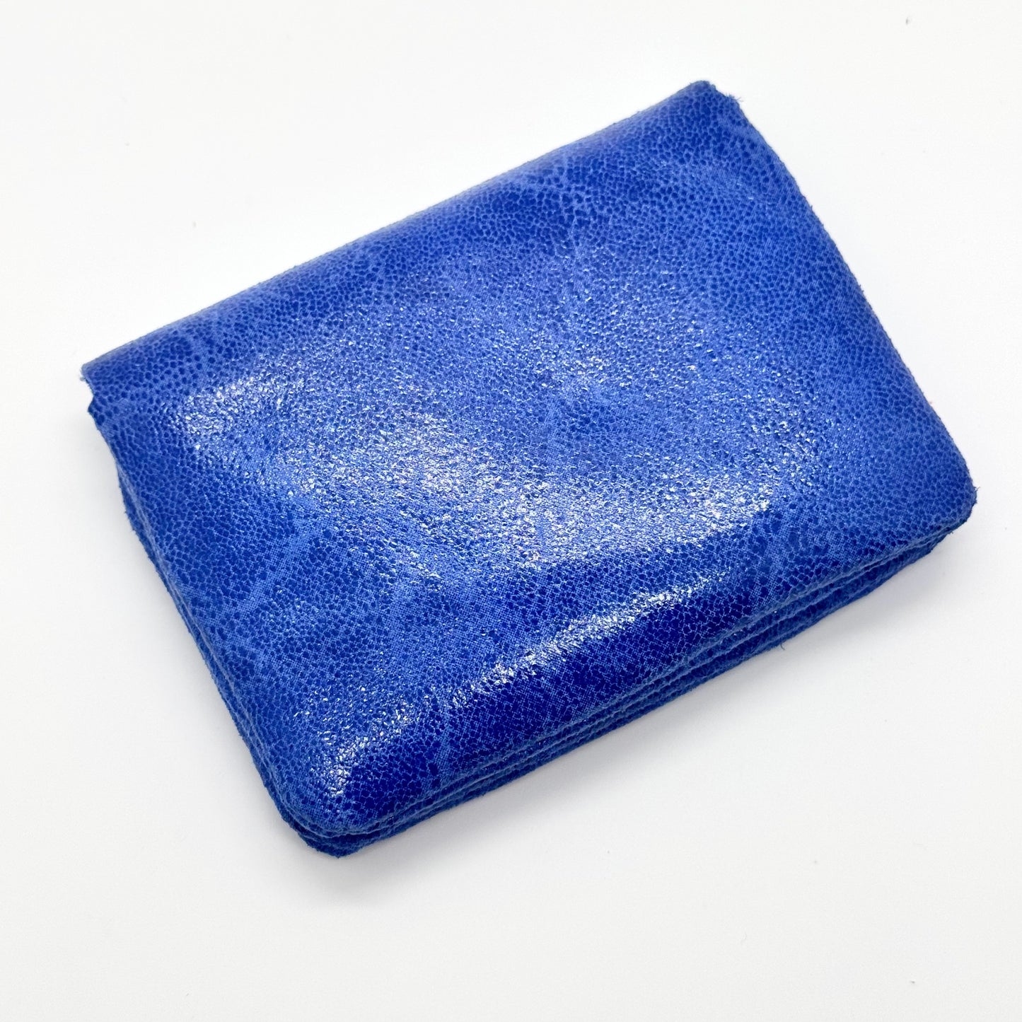 Porte-monnaie en cuir véritable lisse bleu roi
