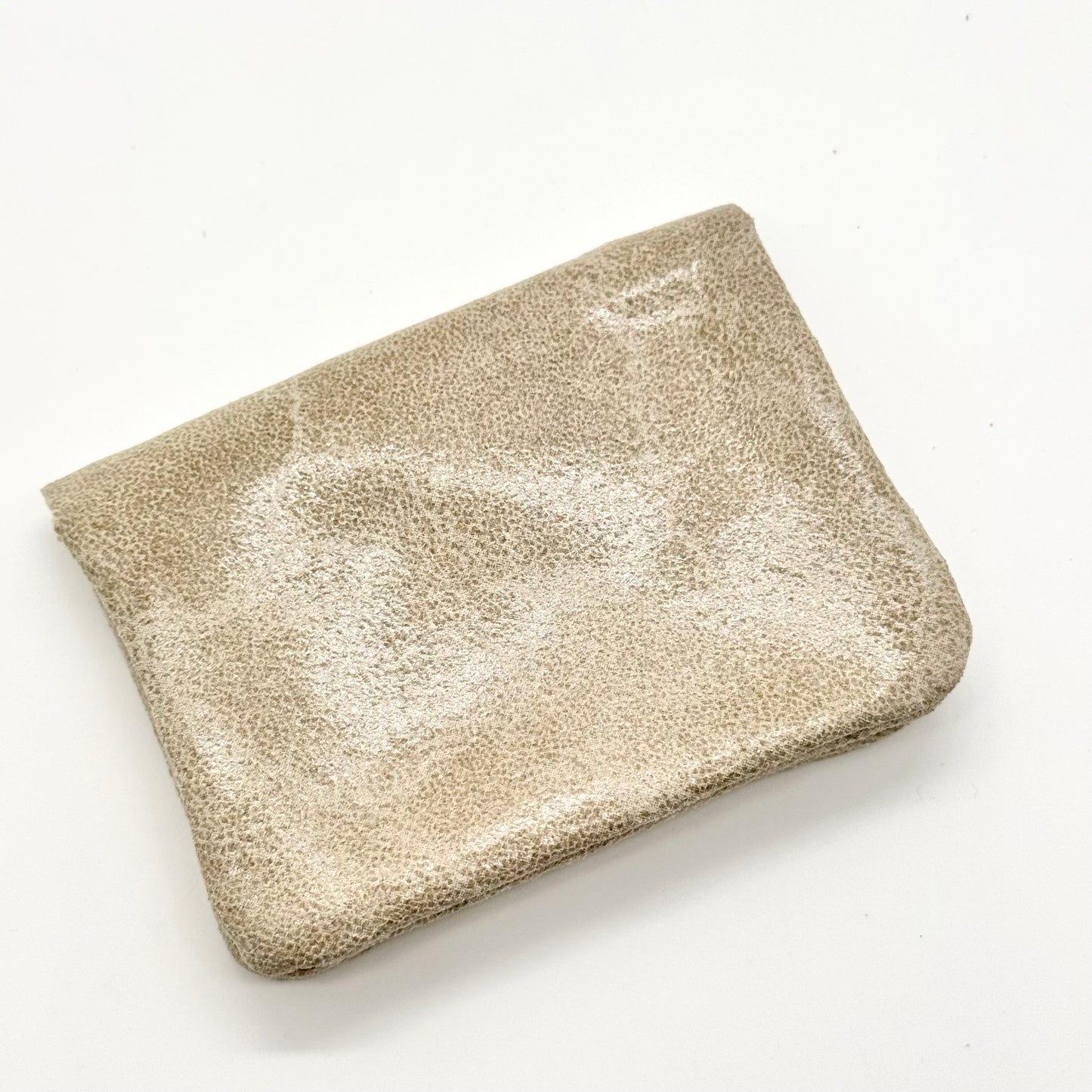 Porte-monnaie en cuir véritable lisse beige