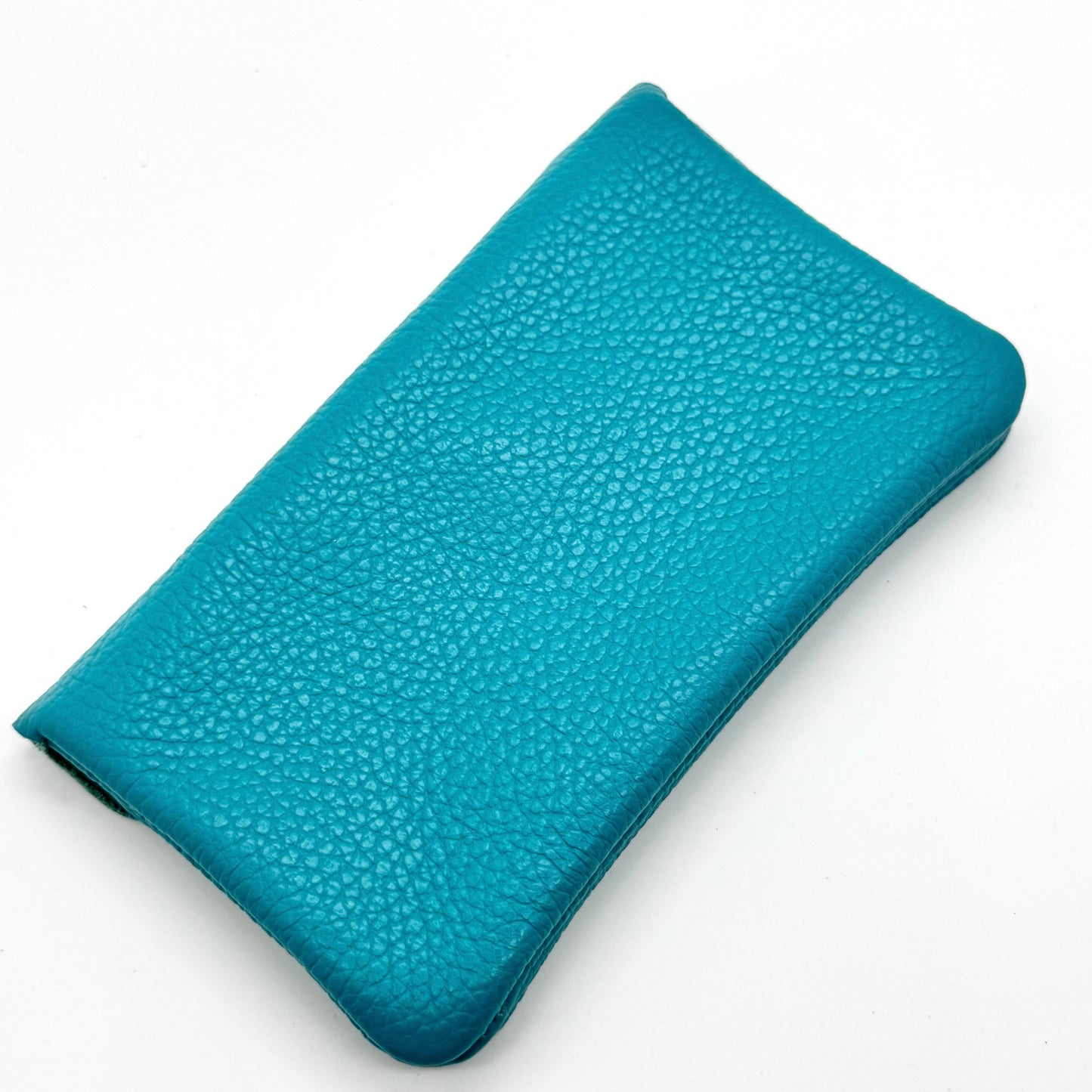 Porte-monnaie en cuir véritable bleu