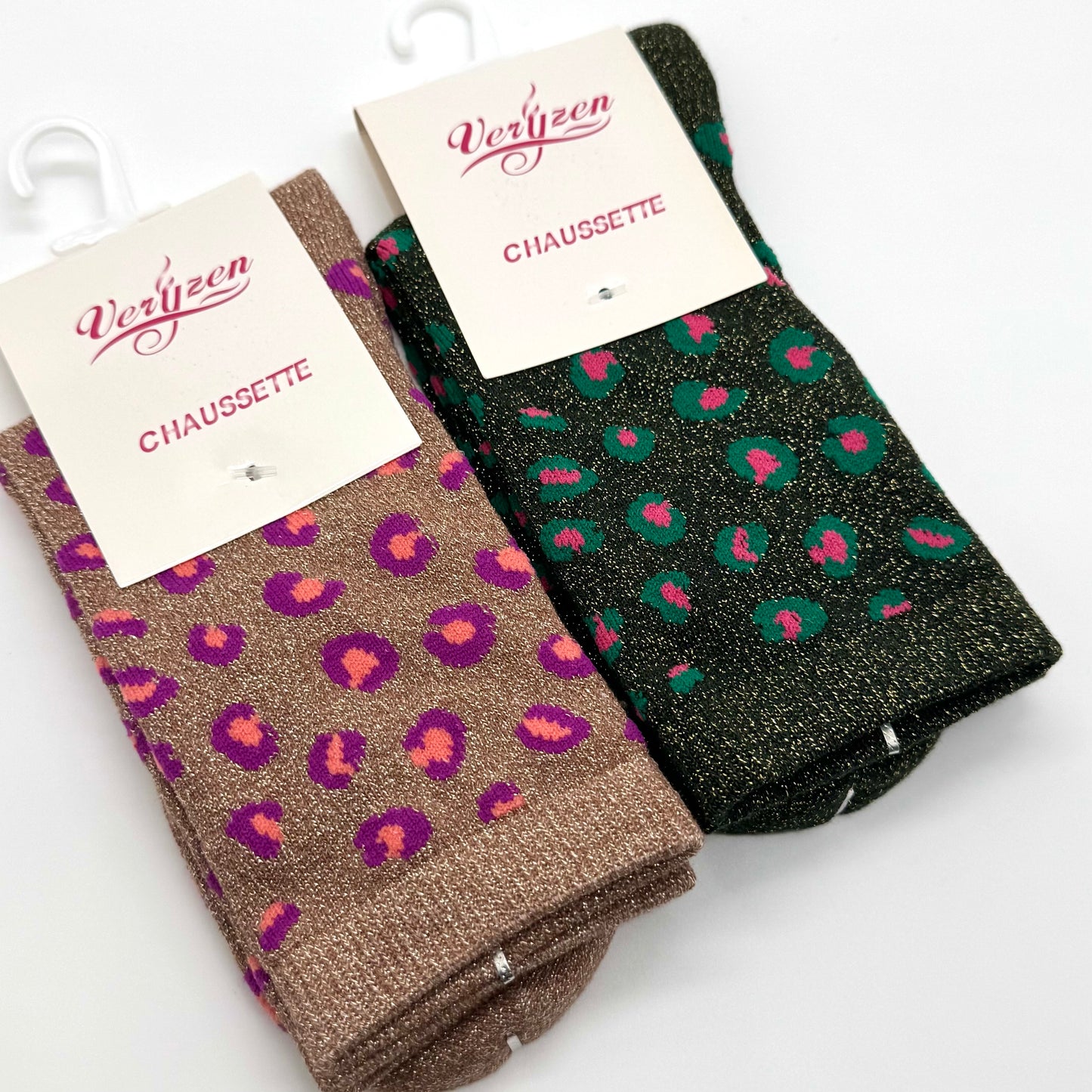 Chaussettes à Paillettes Léopard
