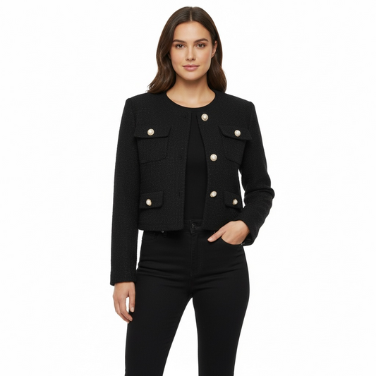 Veste courte style tweed – chic intemporel