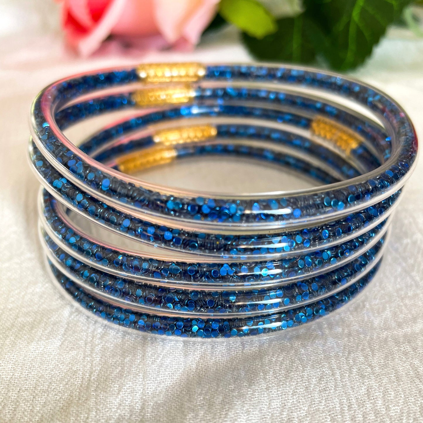 Jonc Bouddhiste Confettis bleu nuit enfant