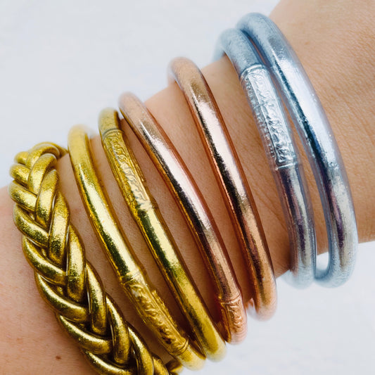 Joncs bouddhistes mantra véritables Argenté