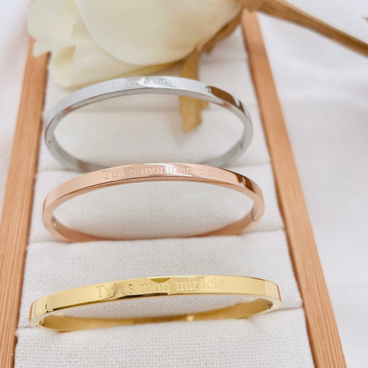 Bracelet message "TU ES MON MIRACLE "