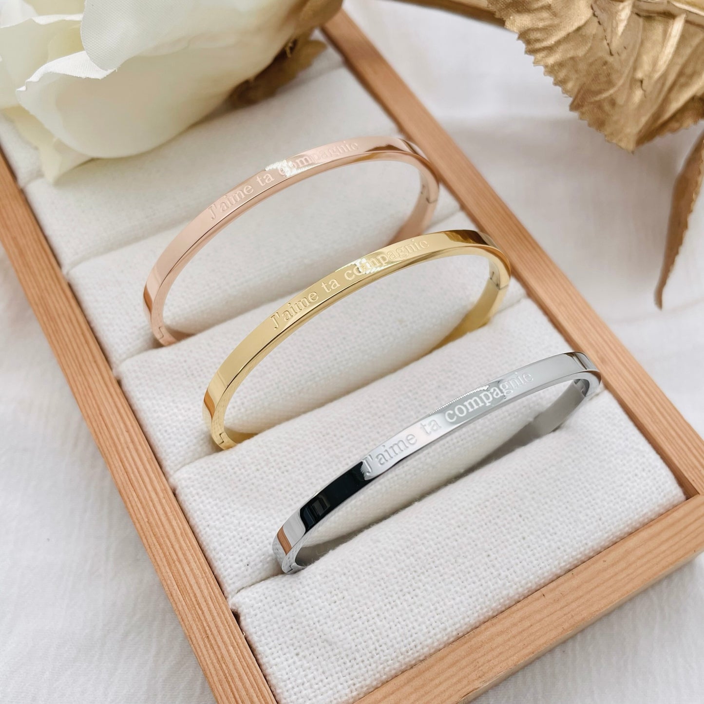 Bracelet message "J'AIME TA COMPAGNIE"