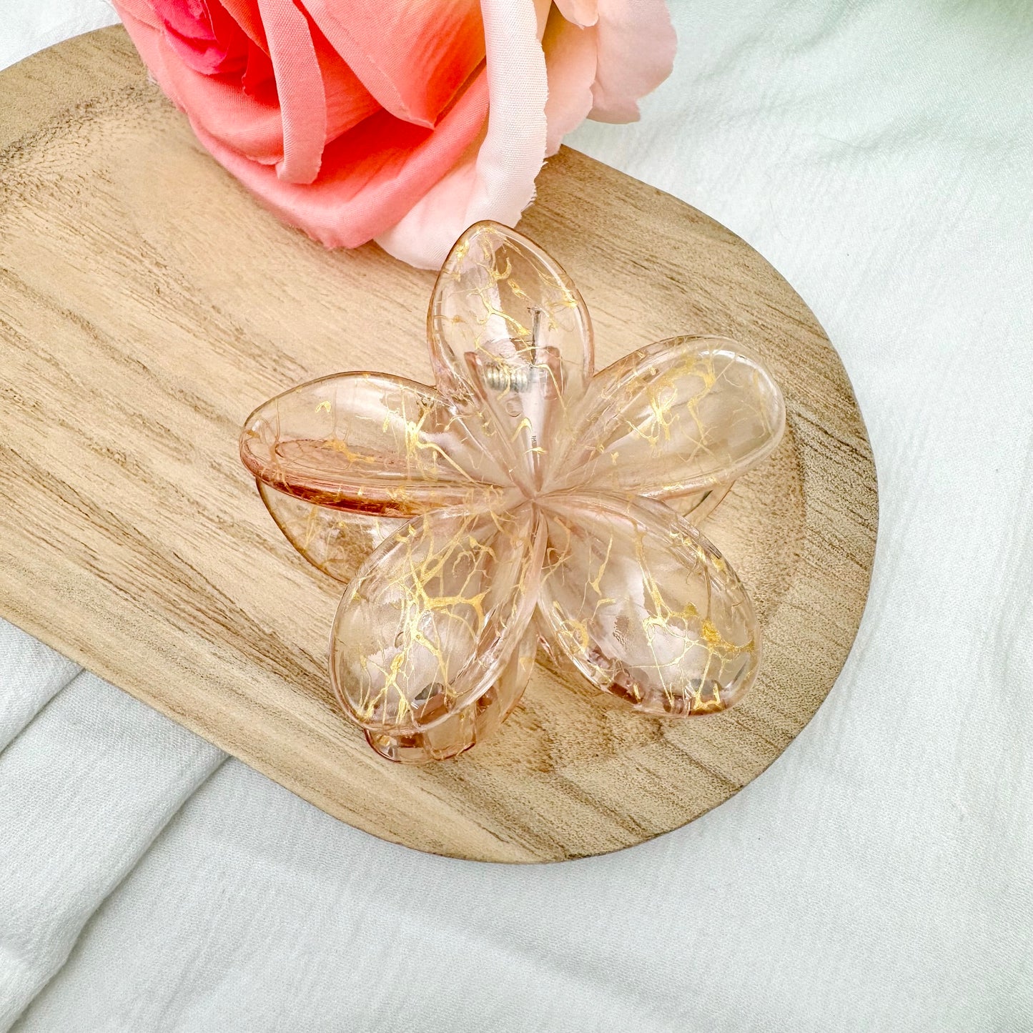 Pince à cheveux Fleur marbré