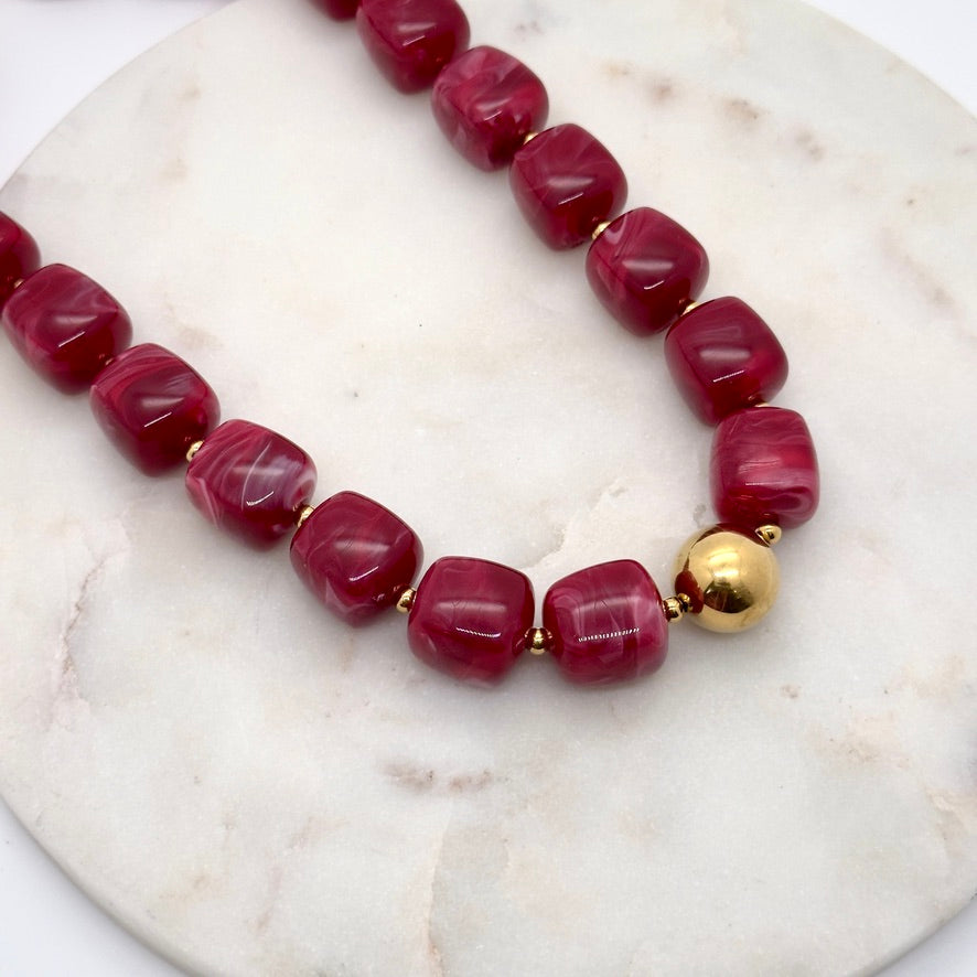 Collier Nova framboise