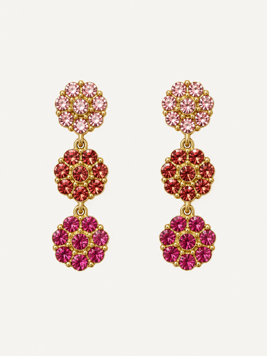 Boucles d'oreilles Majesté rose