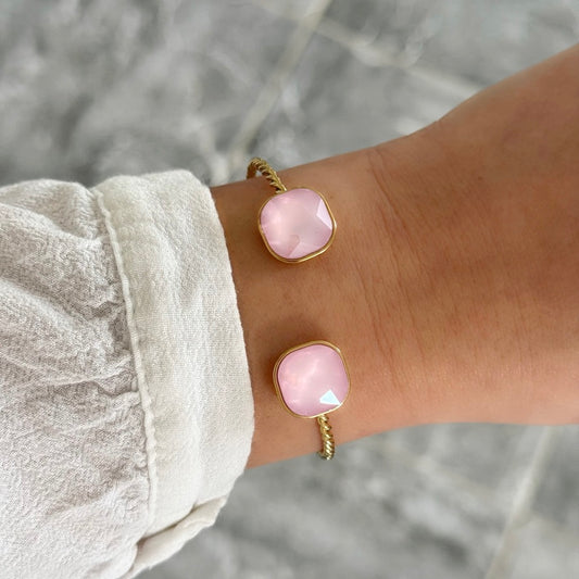 Bracelet jonc Resplendissante rose