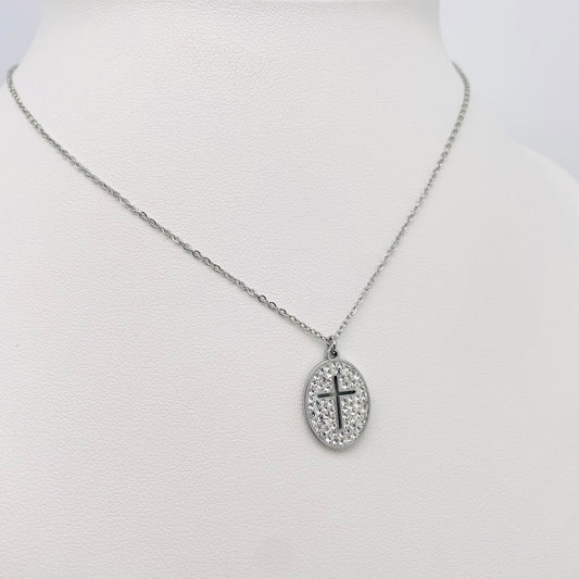 Collier Ovale croix