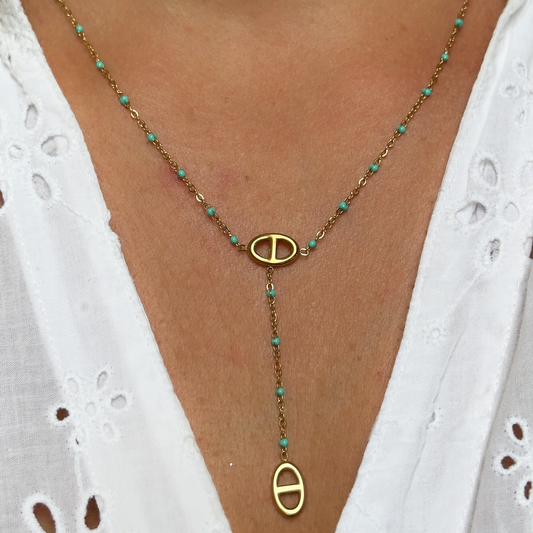 Collier Marine perles turquoise