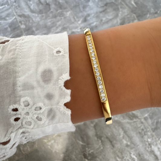 Bracelet jonc Leonora doré