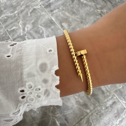 Bracelet jonc Clou Perla doré