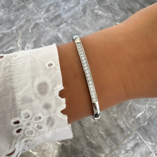 Bracelet jonc Leonora argenté