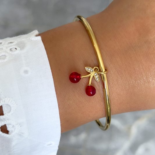 Bracelet jonc Breloque Cerise