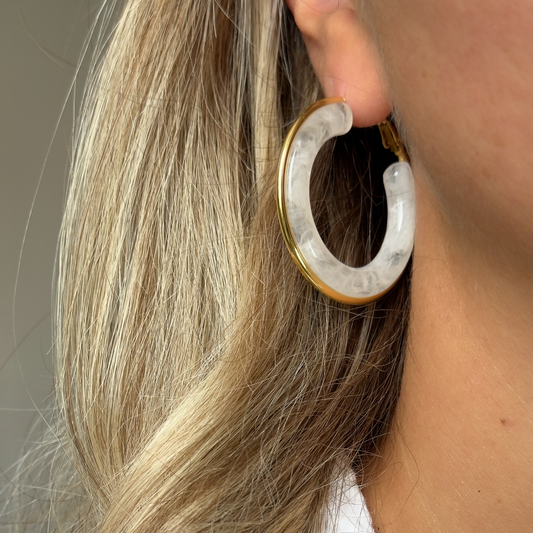 Boucles d'oreilles Emilia blanc