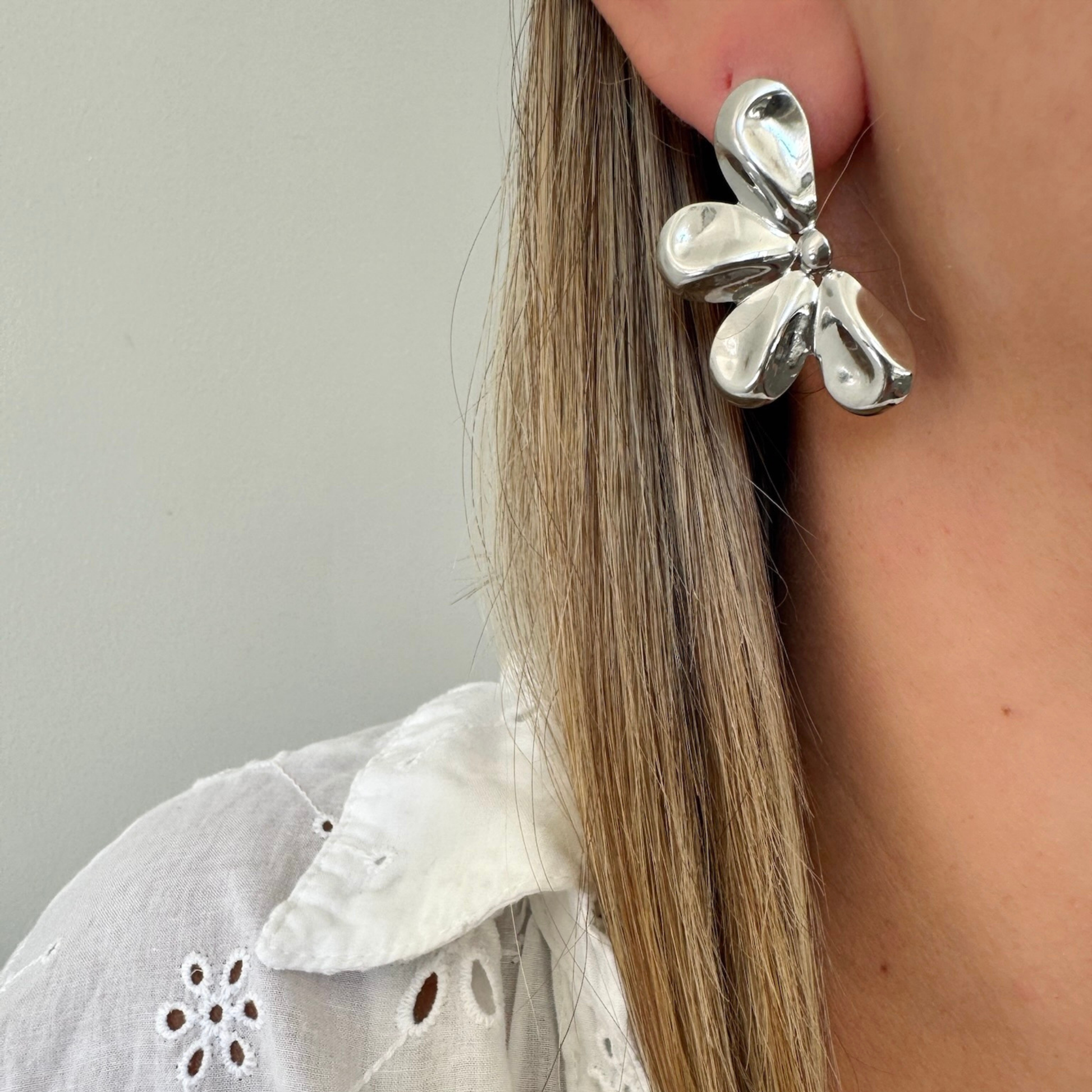 Boucles d'oreilles Eya argenté