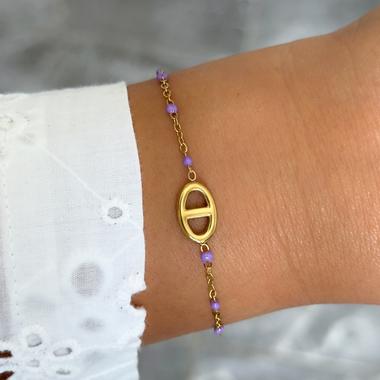 Bracelet Marine perles violet