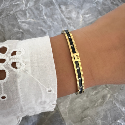 Bracelet jonc Hélia noir