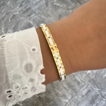 Bracelet jonc Hélia blanc