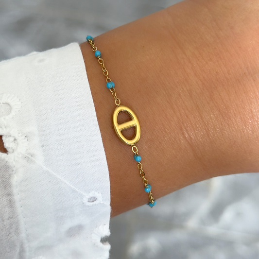 Bracelet Marine perles bleu