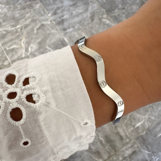 Bracelet jonc Anessa argenté