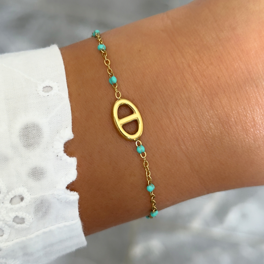 Bracelet Marine perles turquoise