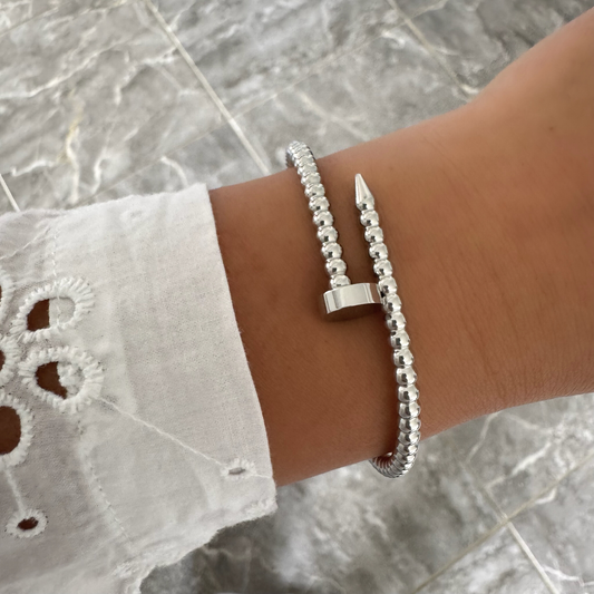 Bracelet jonc Clou Perla argenté