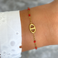 Bracelet Marine perles rouge
