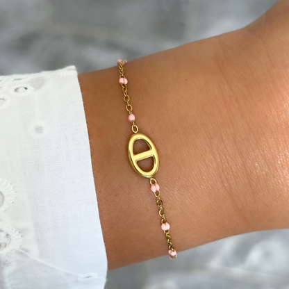 Bracelet Marine perles rose