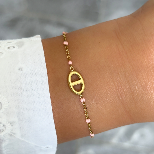 Bracelet Marine perles rose