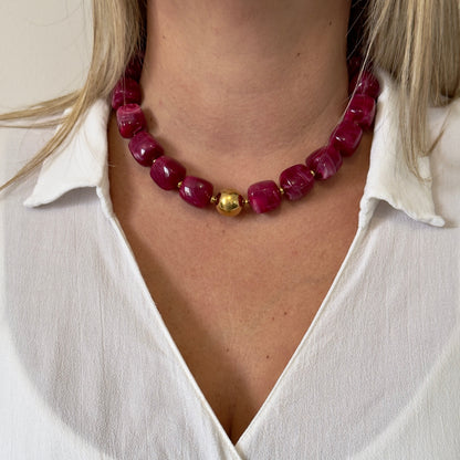 Collier Nova framboise