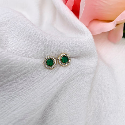 Boucles D'oreilles Duchesse ronde vert