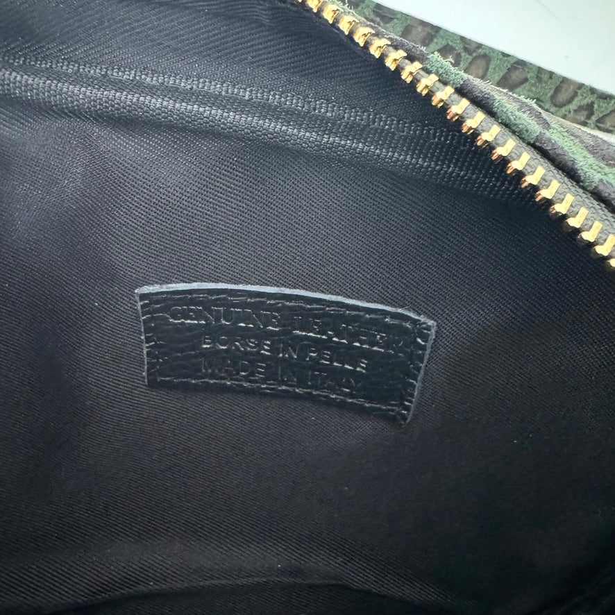 Sac Léo en cuir nubuck vert