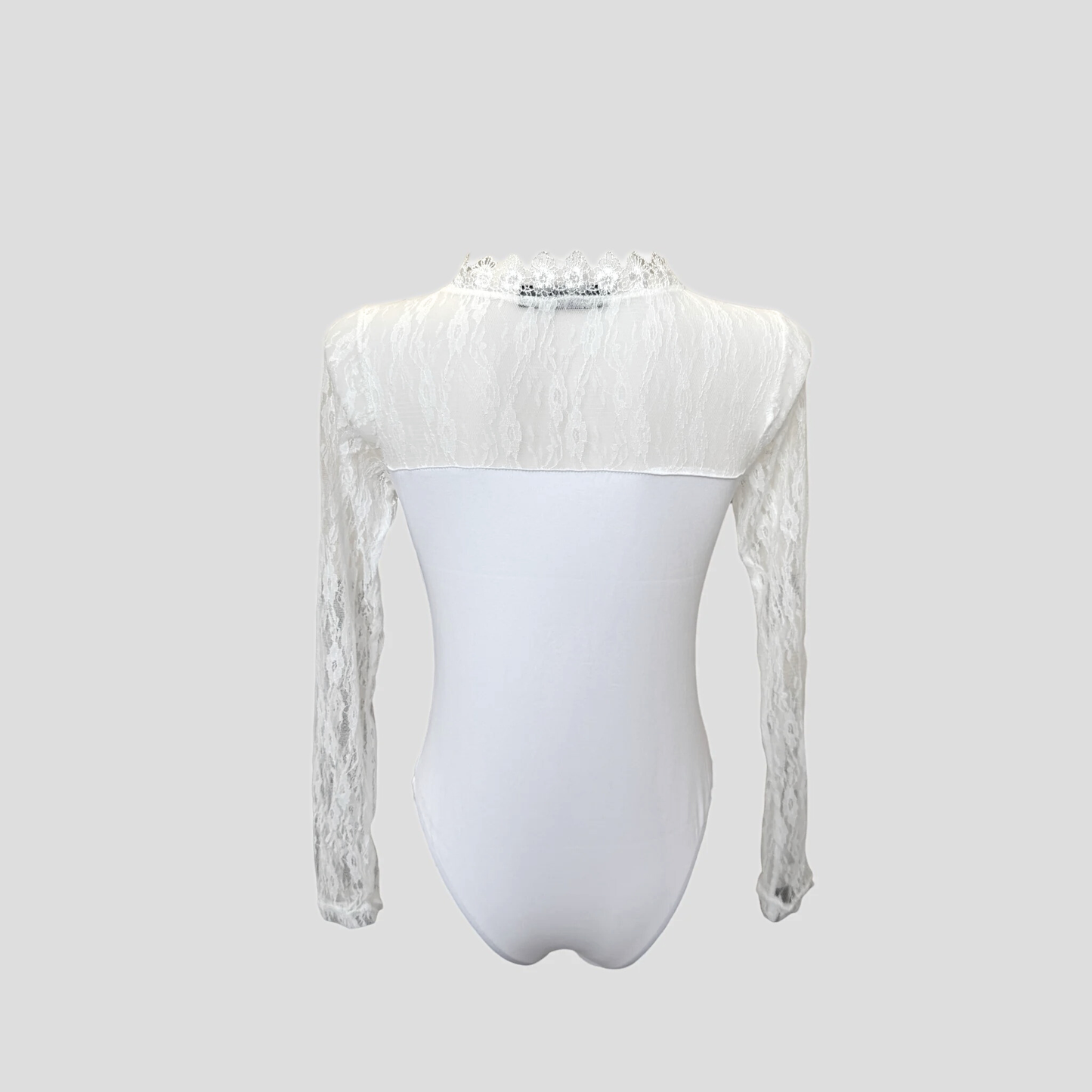 Body noir à dentelle – manches longues