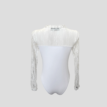 Body noir à dentelle – manches longues