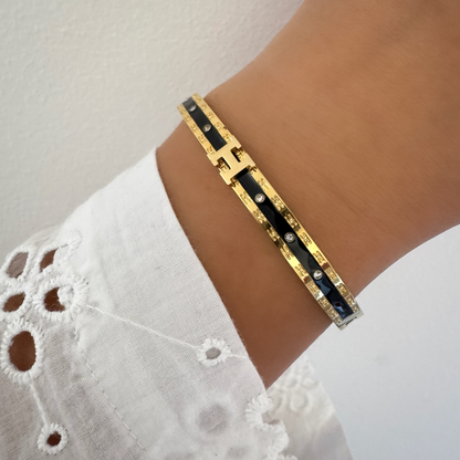 Bracelet jonc Hélia noir