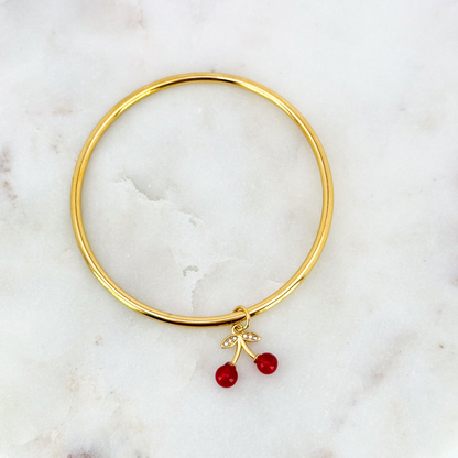 Bracelet jonc Breloque Cerise