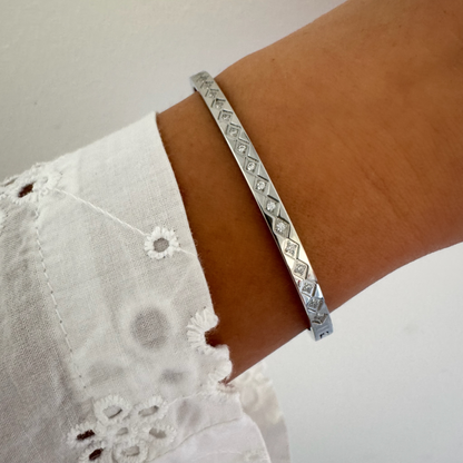 Bracelet jonc Cathie argenté