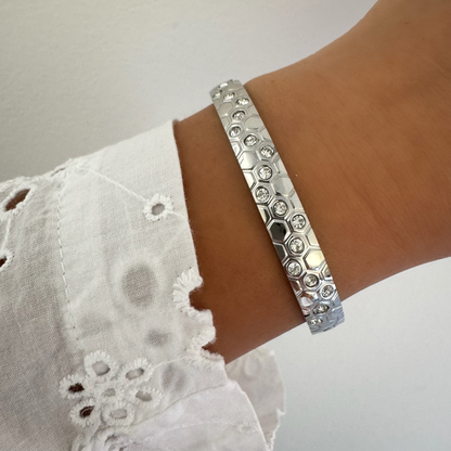 Bracelet jonc Lorie argenté