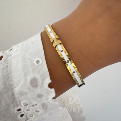 Bracelet jonc Hélia blanc