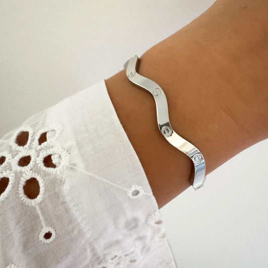 Bracelet jonc Anessa argenté