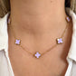 Collier Trèfle Maelya mauve