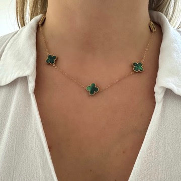 Collier Trèfle Maelya Vert