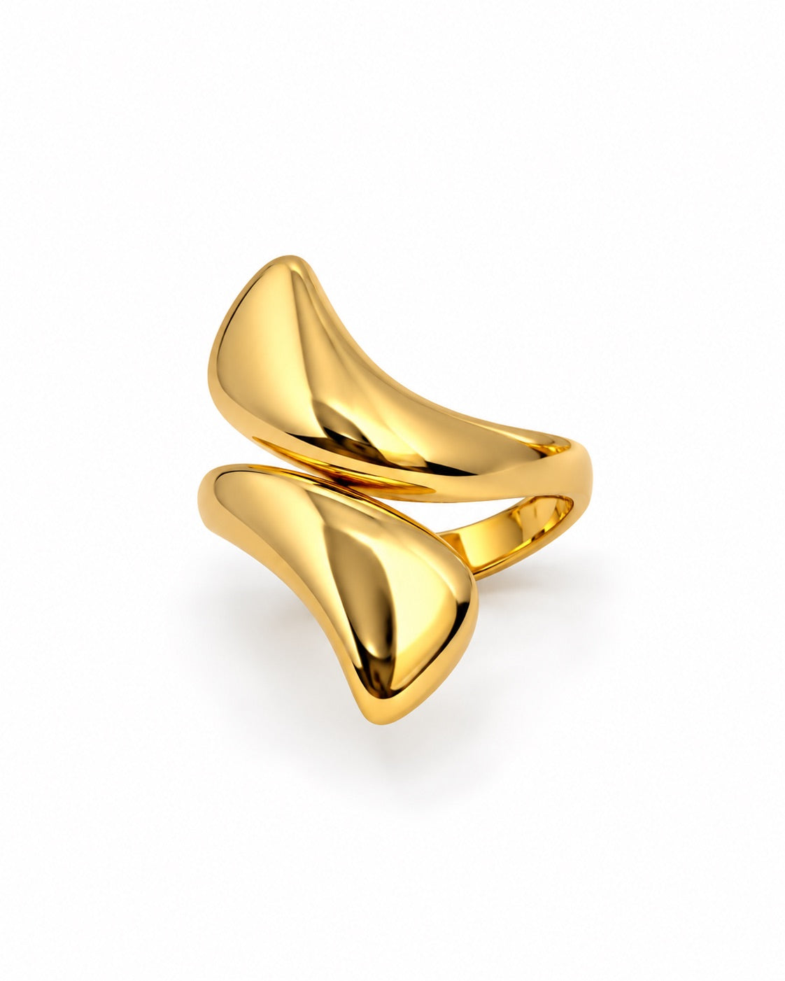Bague dorée géométrique