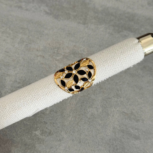 Bague Fleur Noir
