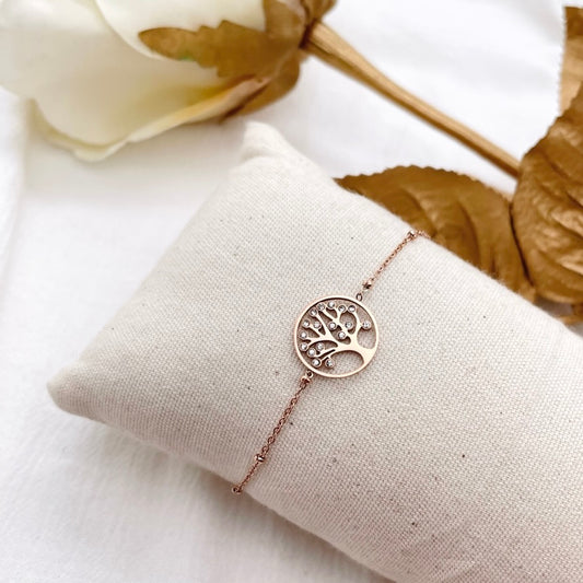 Bracelet Arbre de vie rose
