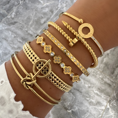 Bracelet jonc Cathie doré