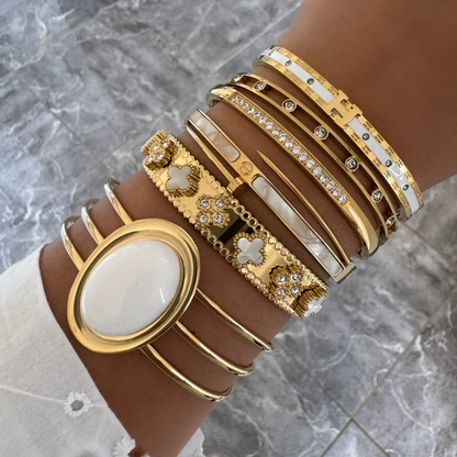 Bracelet jonc Hélia blanc